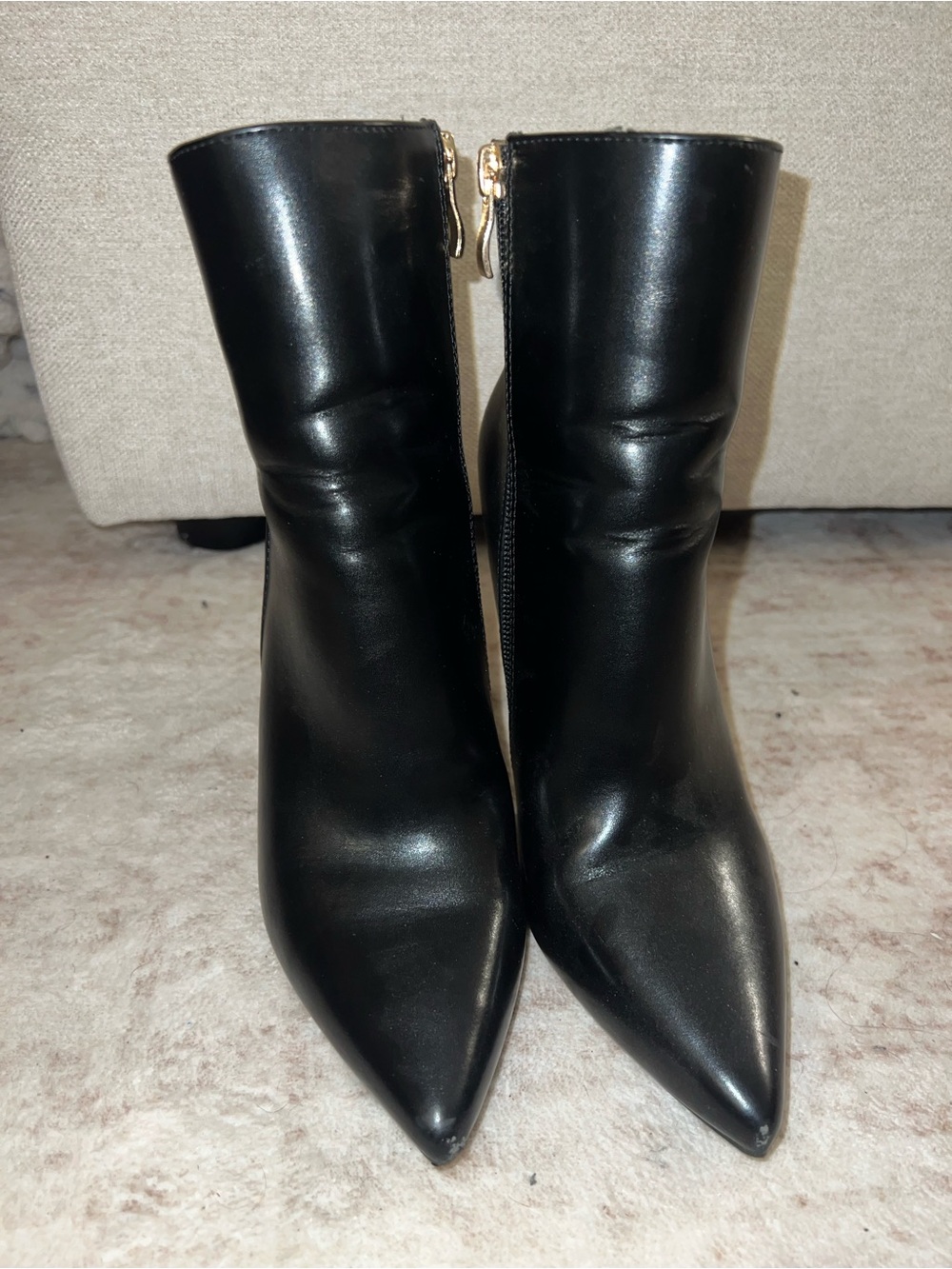 Black Pointed Toe Ankle Boots - Women